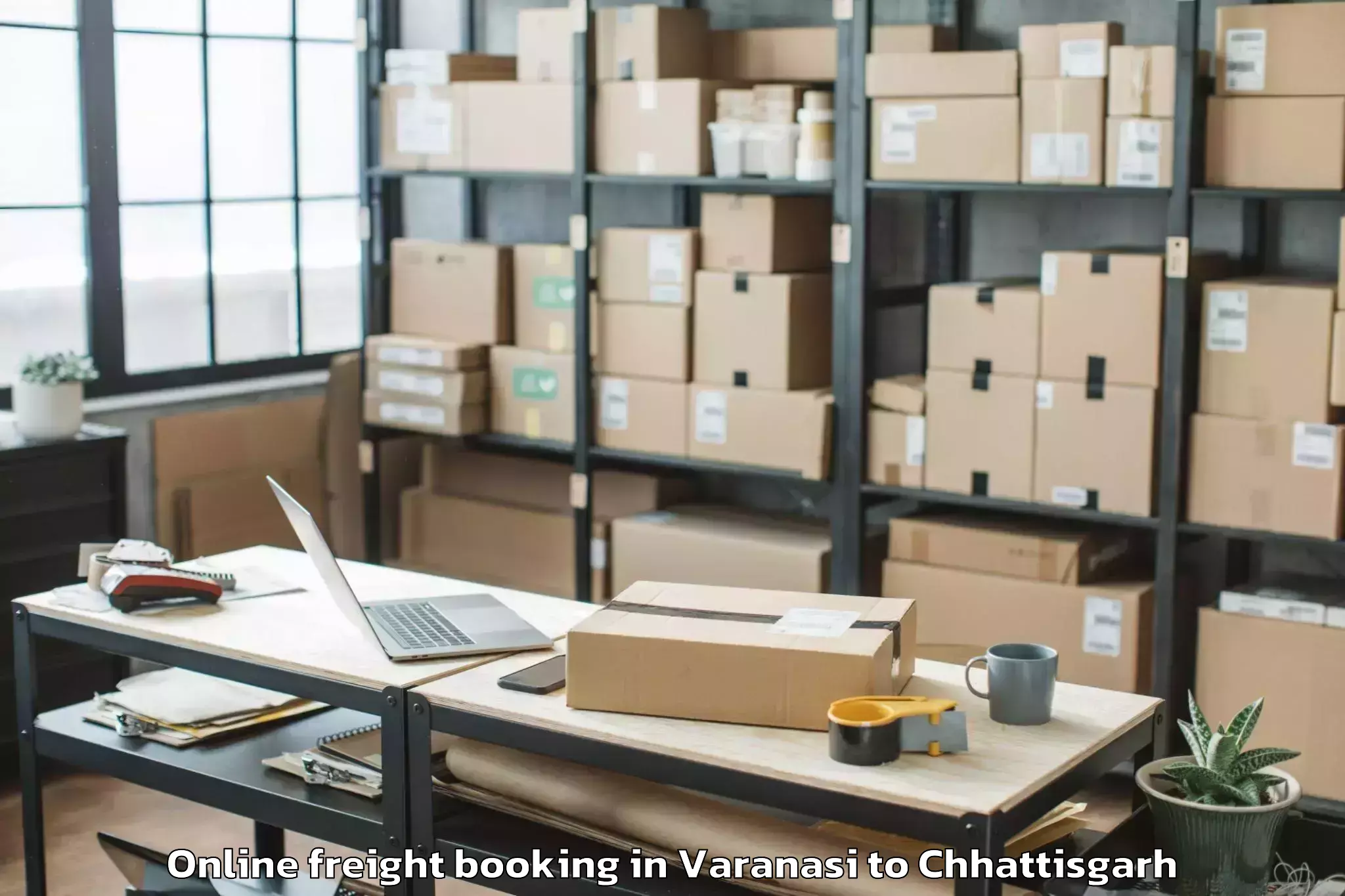 Leading Varanasi to Bastanar Online Freight Booking Provider